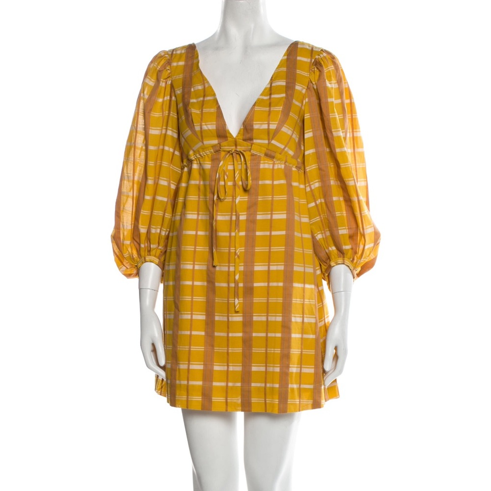 Staud Plaid Print Mini Dress